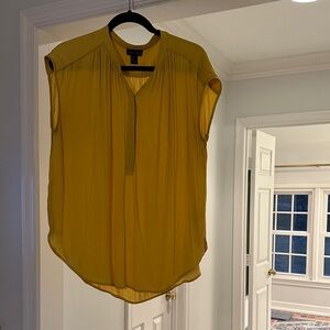 Adrienne Vittadini Yellow Cap Sleeve Blouse